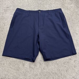 Under Armour Golf Performance Chino Shorts Mens 40 Navy Blue Flat Front Active